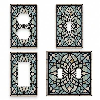1pc 1-Hole/2-Hole Retro Fashionable Polycarbonate Thermoplastic Decorative Wall Panel | Modern Switch Plate, Light Switch Cover, Wall Panel, Suitable For Bedroom, Kitchen, Home Decor, No Electricity Required