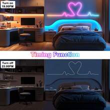 1条RGB LED霓虹灯带,柔性LED灯带,音乐同步,按钮控制,适用于家庭节日和派对装饰、圣诞装饰,USB供电,LED灯,适用于圣诞派对室内照明、节日装饰、活动照明、装饰照明、动态照明,高品质灯带,照明,智能照明,活动策划,节日购物者 - 彩虹燈 - 查看 6