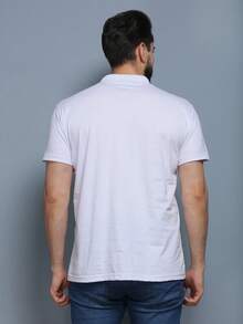BOOS Men's Short-Sleeved Polo Shirt - Red and White - View 2