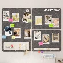 1pc Felt Decorative Board For Room Decor And Office Memo, Nail-Free Wall Sticky Note Board, Removable Learning Memo Board, Reusable Felt Pinboard, Creative Wall Notification And Task Board, Supports Notes/Photos/Posters Display, Suitable For Photo Wall Decor, Classroom Display, Course Announcement, Early Education, Learning Photo Wall, Bedroom Memo Board, Task Tracking, Holiday Decor, Company Culture Wall, Suitable For Bedroom/Study/Office/Classroom - 1PC - View 2