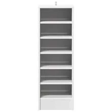 Armoire à chaussures Blanc 31,5x35x90 cm Bois d'ingénierie - Blanc - Voir 5