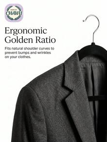 1/5/10/20个装 CHAWU 植绒涂层衣架 - 超强防滑高密度植绒（摩擦力提升300%），经8项耐久性测试，承重力强 / 360°旋转挂钩 / 符合人体工程学的黄金比例 - 彩色 - 查看 4