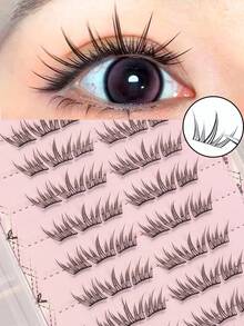 60-Cluster False Eyelashes, C-Curl, Mixed Length 10-12mm, DIY Natural Style For Beginners, Daily Wear, Christmas, Halloween, And Other Occasions. - C - View 1