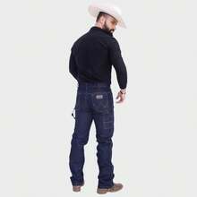 Men's Country Jeans, Carpenter Style, Cowboy, Western, Premium Style, Elastane, Ideal For Riding, Horseback Riding, Rodeo. - Dark Carpenter - View 5