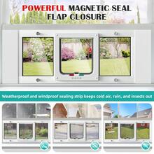 WHIFFEE Large Cat Door For Window, Lockable Pet Screen Door With 4 Way Lock, Weatherproof Dog Door For Sliding Glass Window, Suitable For Cats And Small Dogs Up To 25 Lbs - White - View 7