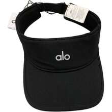 Alo Yoga Solid Color Letter Logo Decorative Design Fabric Sun Hat, Unisex Couple Style, Black, White. - 黑色 - 查看 1