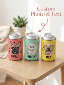 Custom Photo & Text Memorial Can Cooler,Personalized Family Photo Beverage Insulator,Customizable Date Heart Pattern Can Sleeve,Neoprene Navy Blue Multi-Photo Koozie, Neoprene Material, Heat Transfer Printing,Insulation & Cold Retention,Heart Frame Design,Anti-Slip & Wear-Resistant,Home Users - Royal Blue - View 14