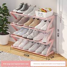 1pc 4-Tier Z-Shaped Plastic Shoe Rack, Freestanding Large Capacity Multi-Functional Storage Organizer, Tool-Free Easy Assembly, Stackable & Space Saving. Holds Shoes, Boots, Sundries; Perfect For Hallway, Wardrobe, Living Room, Bedroom & Dorm - Multicolor - View 16