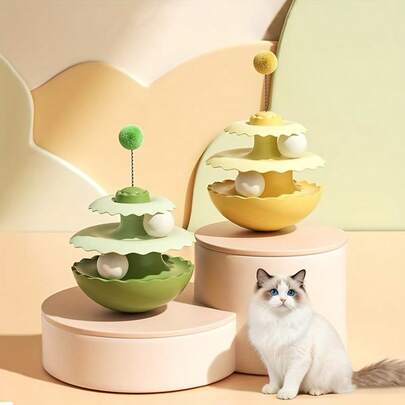 Đồ chơi lắc lư tự giải trí hình bánh macaron cho mèo.