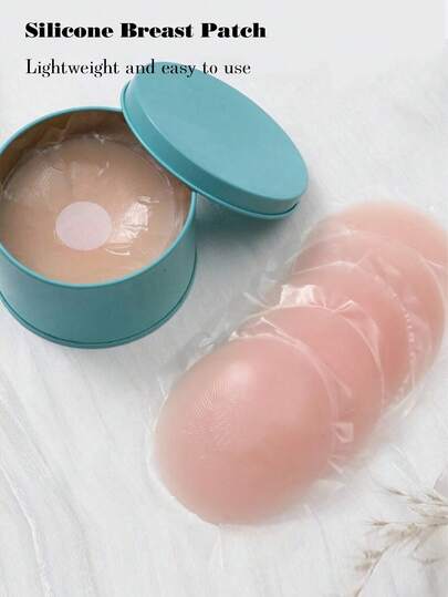 Bộ 6/12 miếng dán núm vú bằng silicon, mềm mại và thoải mái, có thể tái sử dụng, có 2 hình dạng và màu sắc để lựa chọn, kèm hộp đựng, phù hợp với nhiều trang phục của phụ nữ.