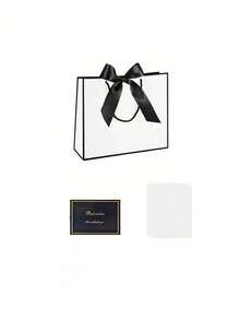 Set de 4 bolsas de regalo, que incluye 1 bolsa de regalo, 1 papel de seda, 1 tarjeta con cinta, 1 bolsa de compras con asa, 1 bolsa de tote decorada con moño, adecuado para niñas, bodas, fiestas, Navidad, Acción de Gracias, Año Nuevo, cumpleaños, Día de San Valentín, damas de honor, reuniones con la novia - Multicolor - Ver 9