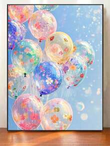 40x50cm/16x20in 彩色花朵氣球 DIY 數字油畫手工藝品 家居裝飾 成人節日禮物 - 40*50厘米 - 查看 2