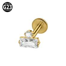 1件 G23 钛金属马眼形锆石唇钉 内螺纹 CZ 极简垂坠耳廓耳骨耳软骨耳钉 身体穿刺饰品 - 如圖 - 查看 26