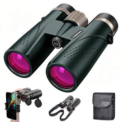 10x42 HD Binoculars With Optical Glass Lenses, Fixed Focal Length, Rubber Body, And Bird Watching, Sports, Adventure, And More Camping
