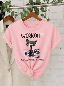 -Women's Short-Sleeved Shirt, Round Neck, BECAUSE IS WRONG Print - Women's Garment, Comfortable Fit, Classic Design. - White - View 7