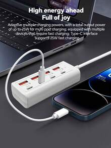 Durcord 8端口USB+Type-C扩展坞，8合1 USB集线器带开关，便携式分线器适配器，适用于电脑、笔记本电脑、手机、U盘、鼠标、读卡器、键盘、游戏设备、MP3播放器、硬盘等。 - 多色-8合1 - 查看 5