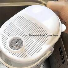 1个免手持淘米器家用沥水冲洗设备创意厨房小工具懒人淘米筛淘米工具懒人淘米沥水篮 - 均碼 - 查看 3