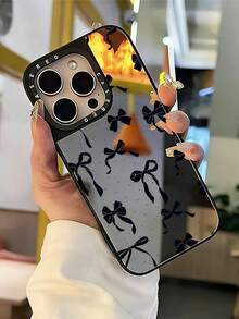 Casing Ponsel Pelindung Cermin Hitam Lucu, Modis, Tahan Guncangan, Motif Pita dan Hati, Cocok untuk iPhone 13/11/17/17 Pro/16/14/15/15 Pro/15 Plus/15 Pro Max/X/Xs Max/Xr/11 Pro/12 Pro/13 Pro/14 Pro/11 Pro Max/12 Pro Max/13 Pro Max/14 Pro Max/14 Plus/17 Pro Max/17 Air, Hadiah Musim Semi - MultiWarna - View 4