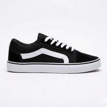 Women's Casual Unisex Skate Shoes Kalum Old School Flat Sole Stylish Basic Retro - Preto Branco - 查看 1