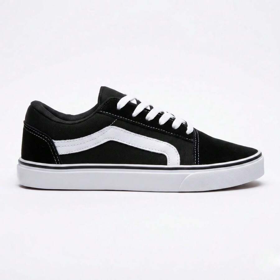 Women's Casual Unisex Skate Shoes Kalum Old School Flat Sole Stylish Basic Retro - Preto Branco - 查看 1