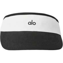 Alo Yoga Colorblock Visor Color-Block Design Cotton Sun Hat, Unisex And Couple Style. - 黑與白 - 查看 2