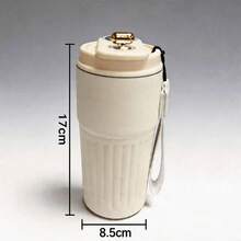 BIGRD 15oz Neutral Aesthetic Insulated Coffee Mug. 316 Stainless Steel Portable Cup, Double-Wall Leak-Proof Design, Keeps Coffee Hot For Long Time, Suitable For Cafes, Schools, Dorms And Daily Commute. - Multicolor - View 4