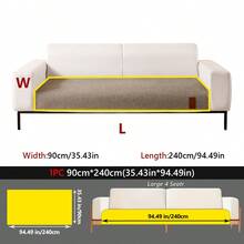 1pc Linen Textured Sofa Cover, Non-Slip Pet-Friendly Couch Protector, Breathable Washable Furniture Slipcover For Living Room - Multiple Styles - View 33