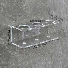 1 pièce/2 pièces Support mural transparent pour brosse à dents électrique - Design gain de place avec dos adhésif - Étagère de rangement de salle de bain moderne (sans perçage nécessaire) - Transparent - Voir 6