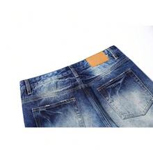 American Retro Washed Cat Whisker Micro-Flared Jeans Men's New Casual Niche Floor Mopping Trousers Men's Clothing - 藍色 - 查看 8