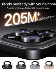 Bộ 3 miếng dán bảo vệ ống kính hợp kim cho iPhone 16 Pro Max/16 Pro, vừa khít 1:1 với ống kính camera gốc, siêu trong suốt, kính hàng không 9H+ chống trầy xước, dễ dàng lắp đặt, không ảnh hưởng đến chụp ảnh ban đêm, phù hợp với các dòng 17 Pro Max/17 Pro/17 Air/17 E/17/16 Plus/16 E/16/15/14/13/12/11. Phụ kiện điện thoại, tương thích với ốp lưng, kết hợp tính thẩm mỹ và bảo vệ, quà tặng Ngày của Mẹ, quà sinh nhật. - màu đen - Xem 2
