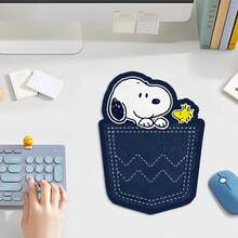 Alfombrilla de ratón minimalista con diseño de Snoopy, de tamaño pequeño, adecuada para mujeres, dormitorio, oficina, resistente a la suciedad - Multicolor - Ver 7