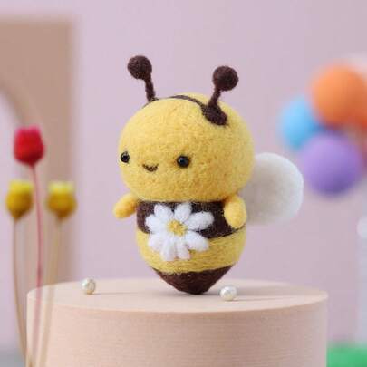 DIY Wool Felt Kit - 1 Pack Handmade Craft Felt Materials Bag, Includes Tools, Video Tutorial, Beginner Foam Mat, Decorative Hanging Ornament, Keychain Accessories Gift