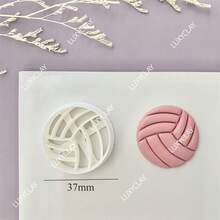 Khuôn cắt đất sét polymer in 3D hình bóng rổ, bóng đá, bóng chuyền, bóng chày, quần vợt, bóng bầu dục, khuôn làm khuyên tai bằng đất sét, dụng cụ thủ công. - trắng - Xem 8