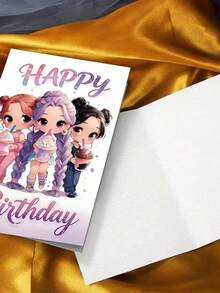 1 chiếc thiệp "Chúc mừng sinh nhật" hình Chibi Friends uống trà sữa trân châu. Bao gồm phong bì, giấy mờ cao cấp. Thiết kế hình ảnh các cô gái anime dễ thương và chữ lấp lánh. Hoàn hảo cho bạn thân - Thiệp sinh nhật Kawaii lý tưởng (12cm/4.7in X 17cm/6.7in) - phong bì màu nâu - Xem 7