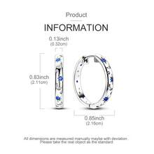1 Đôi bông tai bạc sterling 925 nguyên chất không gây dị ứng dành cho nữ, họa tiết ngôi sao và mặt trăng cổ điển, đính đá Cubic Zirconia màu xanh lam chất lượng cao, trang sức thanh lịch, quà tặng. - Bạc - Xem 3