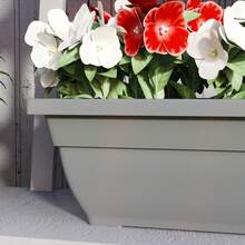 Set Of 5 Stackable Plastic Flower Pots, 59 X 21 X 16 Cm, Weather-Resistant, Suitable For Indoor And Outdoor Use, Grey - B - 查看 6