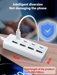 Durcord 8端口USB+Type-C扩展坞，8合1 USB集线器带开关，便携式分线器适配器，适用于电脑、笔记本电脑、手机、U盘、鼠标、读卡器、键盘、游戏设备、MP3播放器、硬盘等。 - 多色-8合1 - 查看 4