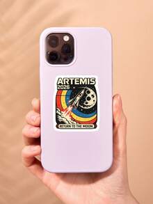 Artemis 2026 Return To The Moon Sticker, Retro Space Rocket Vinyl Decal, Inspired Astronaut Art Sticker For Laptop Phone Case, Outer Space Mission Mission Decal, Waterproof Science Geek Stationery - Multicolor - View 3