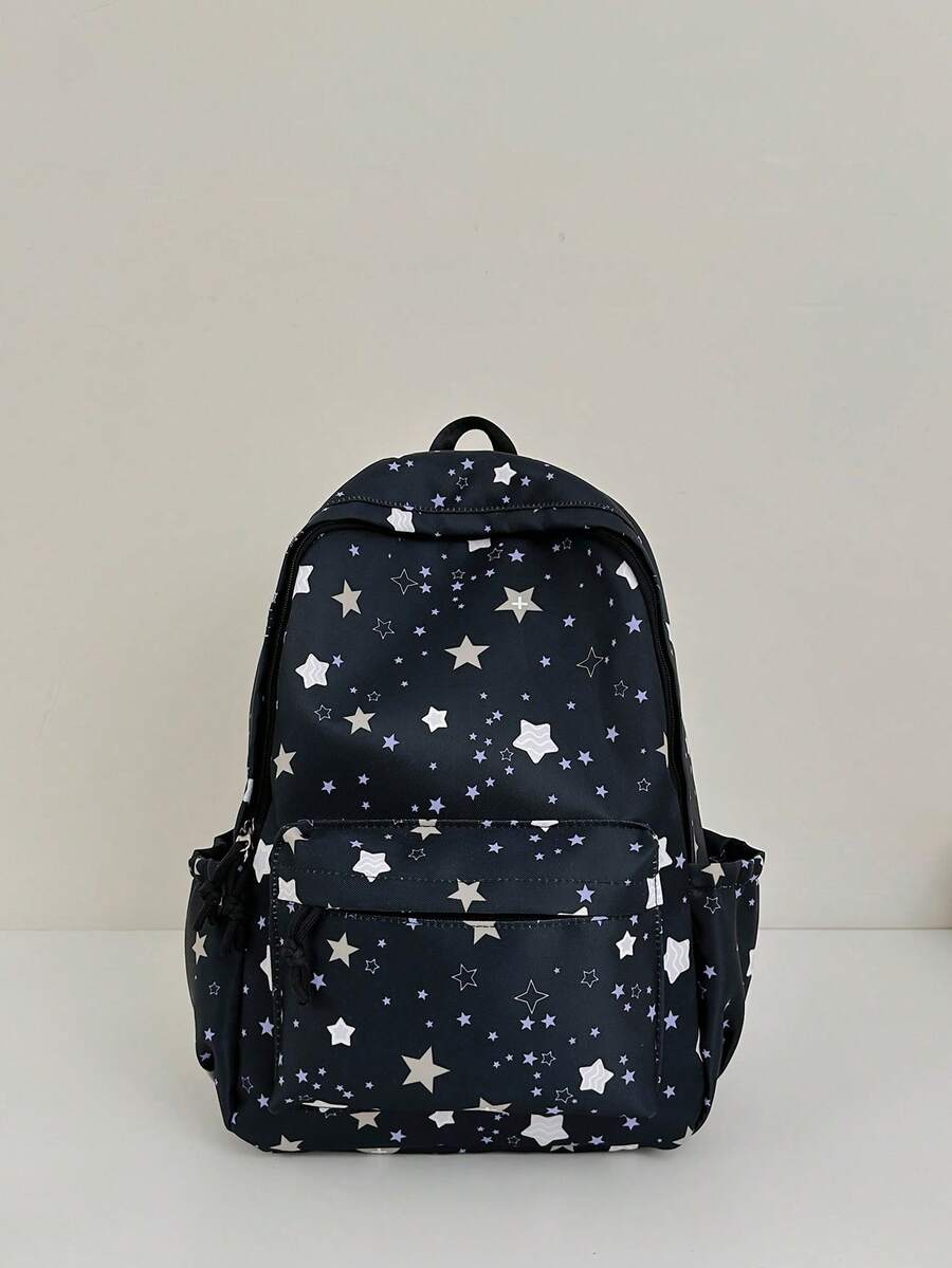 New Cartoon Korean Style Chic Casual Versatile Durable Backpack - Black - View 1