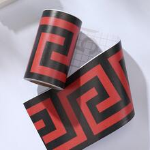 Self-Adhesive Ceramic Tile Trim Sticker, Decorative Wall Border For Kitchen, Bathroom, Waterproof Baseboard - Black-edged Brocade Pattern - View 8