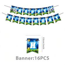 1 Set/2 Sets Football Theme Birthday Party Decorations, Football Birthday Party Banner, Sports Football Birthday Party Supplies - Multicolor - View 9