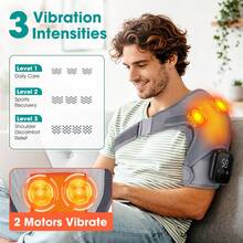 Hailicare Heating & Vibrating Shoulder Massager, Suitable For Knee, Shoulder, Arm, Dual-Sided Massage Tool With 3 Vibration Modes & Heating Function, Muscle Relaxation For Men & Women, Great Gift For Parents, Father's Day, Mother's Day - View 4