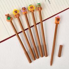 1/5pcs Creative Water Vole Themed Black Ballpoint Pen 0.5mm, Cute Quick-Drying Pen, Office & Writing Supplies, Suitable For School, Classroom Rewards, Holiday Gifts, High-Quality Gift Pen (Set With Refill) - A - View 7