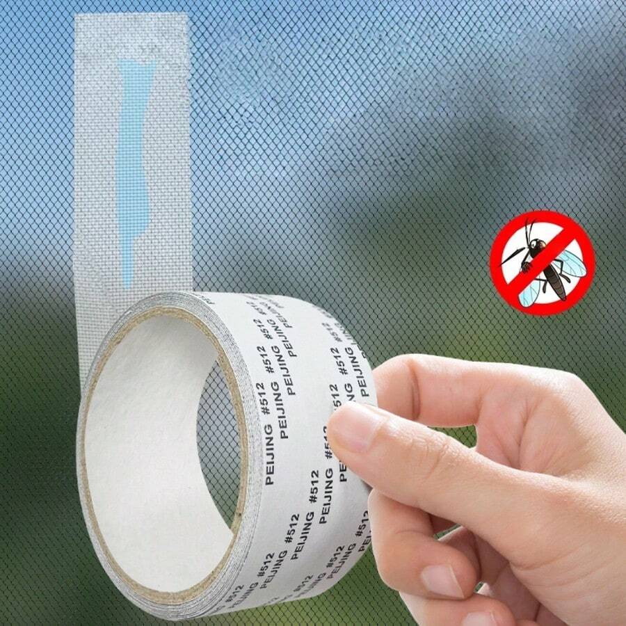 Băng keo tự dính sửa chữa lưới cửa sổ 1/2 inch, băng keo vá lưới cửa sổ - Miếng vá lưới chắc chắn để che các lỗ và vết rách, rào chắn chống côn trùng và muỗi, miếng vá sửa chữa lỗ lưới cửa sổ, miếng vá lưới chống côn trùng. - A - Xem 1