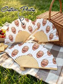 Customizable Handheld Folding Fan,Classic DIY Fan,Perfect For Weddings, Bridal Showers,Birthdays,Workers For Mother's Day,For Father's Day - Multicolor - View 3