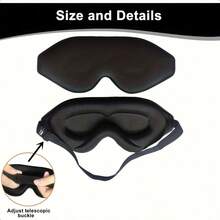 1pc 3D Contour Design Eye Mask, Adjustable Strap Fits Different Head Shapes, Unisex Blackout Eyemask, 100% Light Blocking Soft & Comfortable, Suitable For Night Shift, Travel, Yoga, Nap, Black, For Bedroom Use - One Size Fits All - View 4