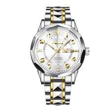 Men's Luxury Watch With Large Dial, Luminous Hands & Dual Date Display - Analog Wristwatch, Stainless Steel Suitable For Business, Professional & Casual Attire - Golden Watch For Men - Golden and Silvery - View 14