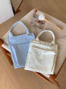 1 Buah Organizer Gantung di Atas Pintu Motif Bintang dengan 2 Kantong, Tas Penyimpanan Dinding Serbaguna, Tas Gantung untuk Perlengkapan Rumah Tangga, Pakaian Dalam, Kaos Kaki, dan Kantong Sampah - MultiWarna - View 6