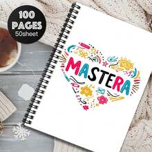 1pc Cute Hand-Drawn Heart Pattern Spiral Notebook, 100 Page High Capacity, 50 Sheets. Suitable For Work Records, Study Notes, School Daily Use. Thoughtful Gift For Graduation, Birthday, Also For Diary Writing, Daily Planning, Memo Use, Making Writing More Fun! - T - View 3