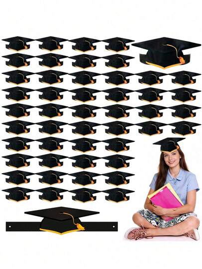10pcs School Celebration Graduation Season Photo-Taking Decoration Paper Hats, Graduation Tassel Doctoral Hat, Crown Paper Hats For Christmas, Newyear, Valentine, Party Events, School Party Ceremony Photo Prop Decor